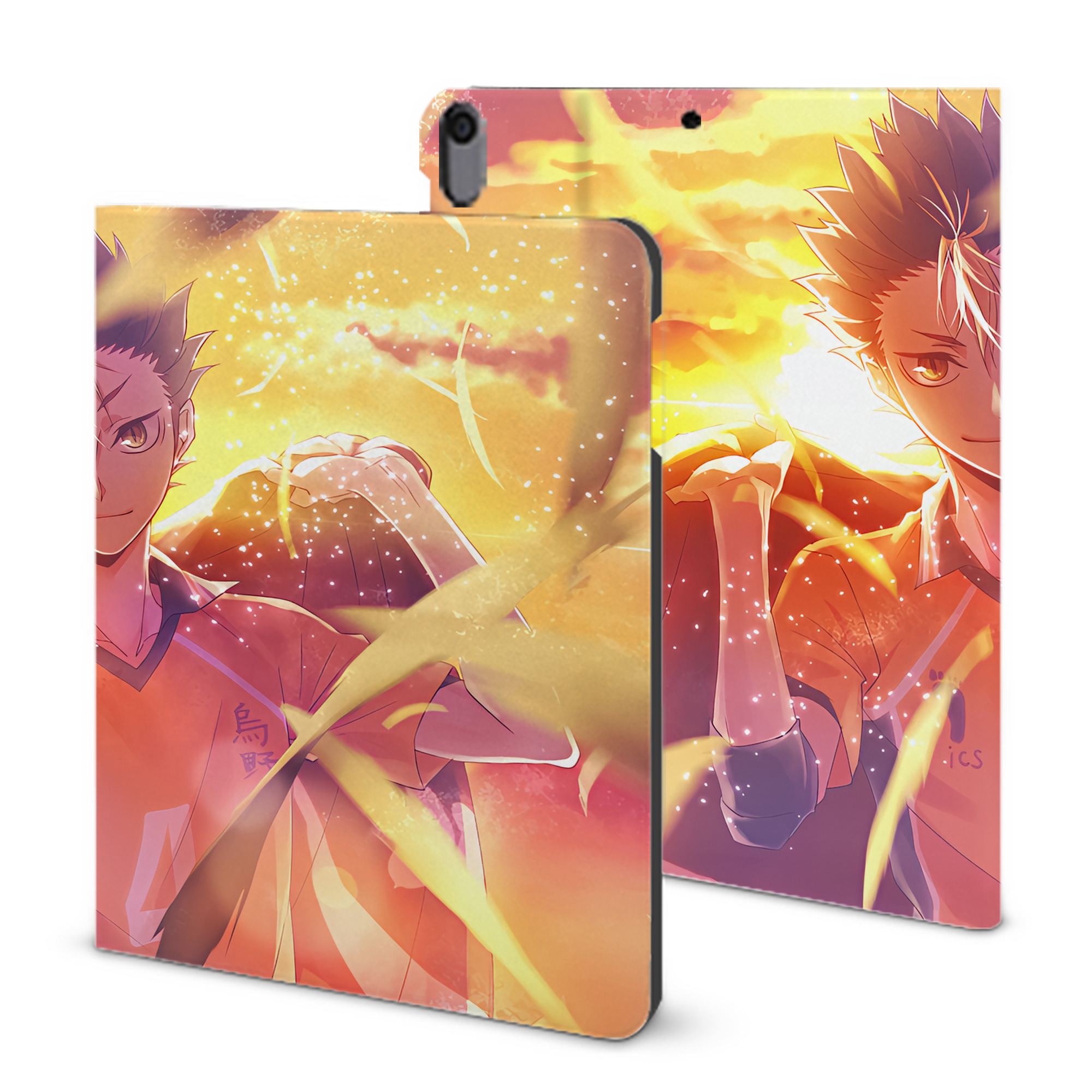 （画像用） ハイキュー!! Haikyu!! IPad ケース ブック型 PUレザー TPU 耐衝撃 軽量 薄型 ペン収納なし 全面保護 IPad 各モデル対応